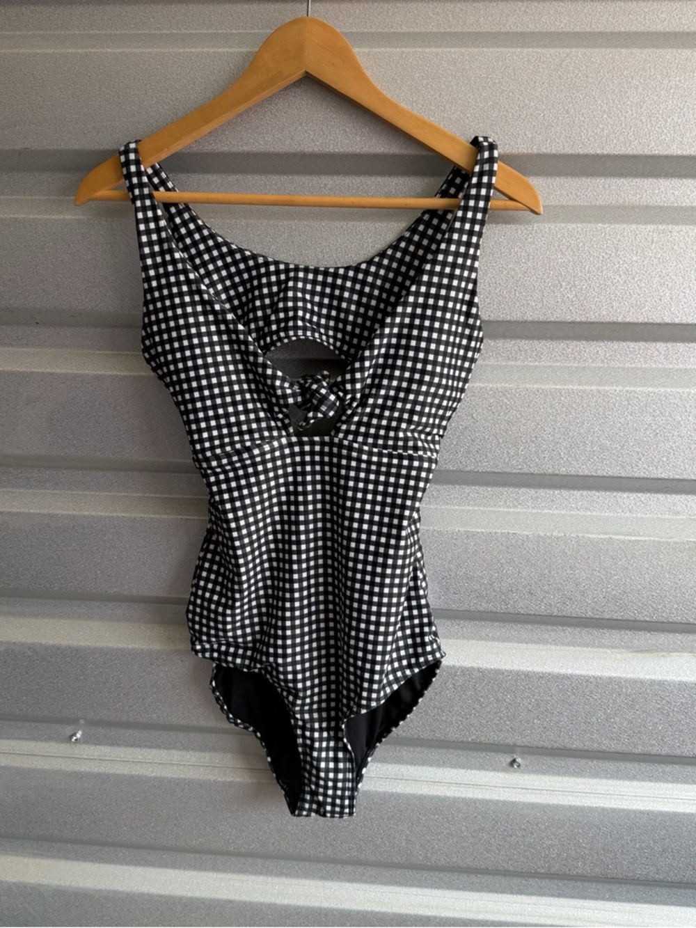 albion gingham tie knot one piece swimsuit